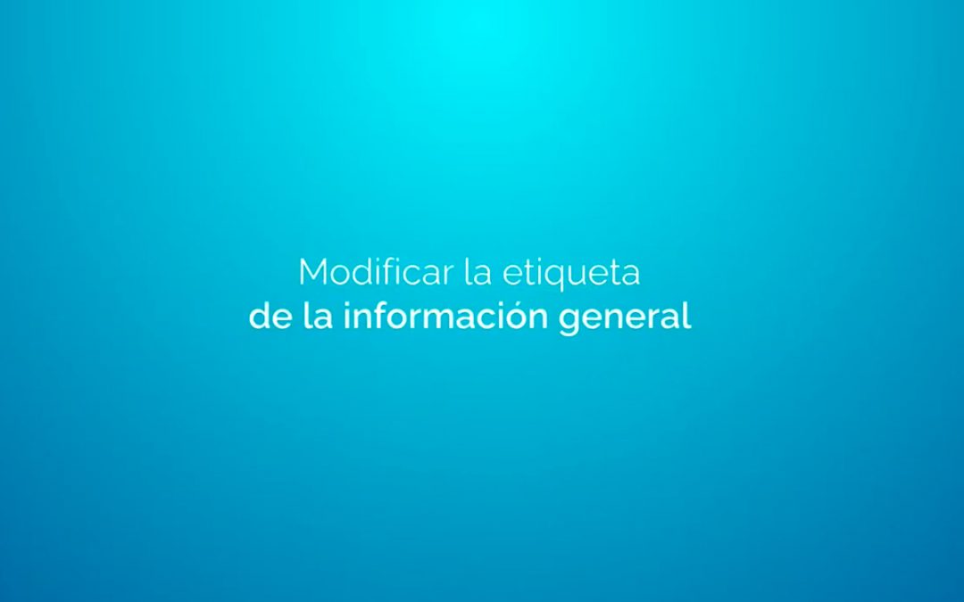 Modificar la etiqueta de la información general RDR