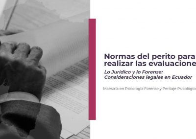 Normas del Perito para Realizar las Evaluaciones