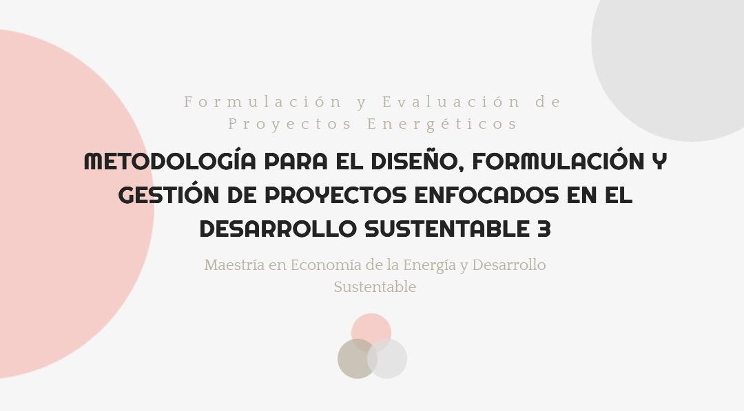 Metodología para el Diseño, Formulación y Gestión de Proyectos enfocados en el Desarrollo Sustentable 3